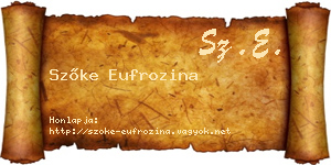 Szőke Eufrozina névjegykártya